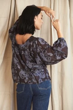 Mahsa | Folk Blouse - Paisley Liberty 6 Mahsa | Folk Blouse - Paisley Liberty -Acler Shop Mahsa Folk Blouse Paisley Liberty Cacao 11 scaled