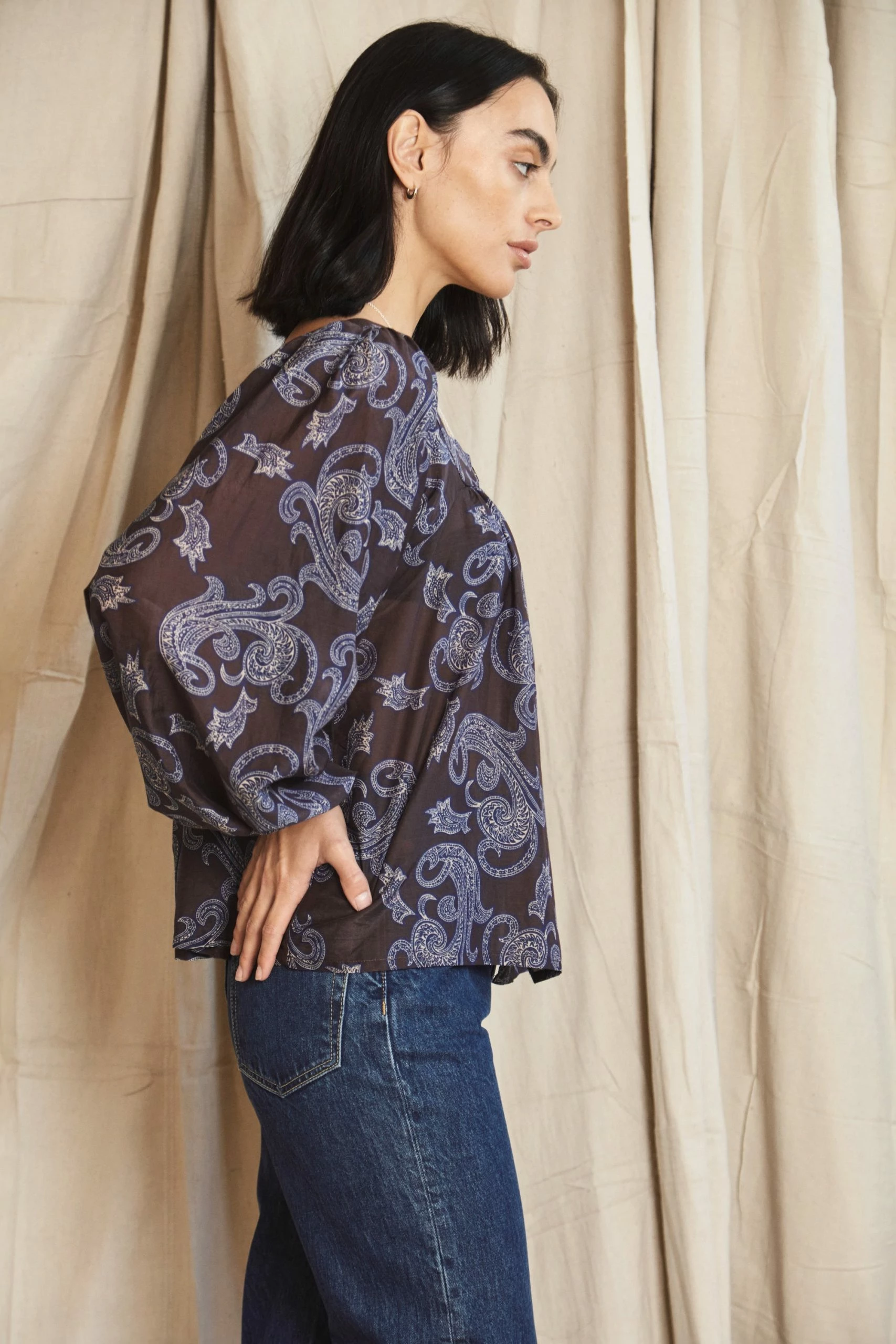 Mahsa | Folk Blouse - Paisley Liberty 2 Mahsa | Folk Blouse - Paisley Liberty - Image 2
