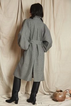 Mahsa | Universal Trench - Mini Houndstooth -Acler Shop Mahsa Universal Trench Mini Houndstooth Grey Black 15 scaled
