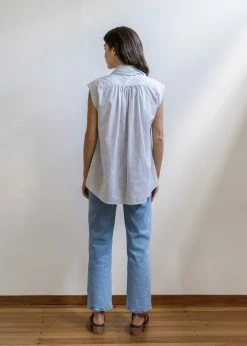 Mahsa | Short Bow Blouse Stripe - Blue/Camel 5 Mahsa | Short Bow Blouse Stripe - Blue/Camel -Acler Shop Mahsa ShortBowBlouse MyManStripe BlueCamel Back 840x.progressive beaa9e44 8d69 4c28 ad47 3adf1133e965