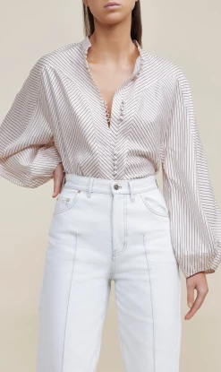 Front Page 12 ACLER | Heaton Blouse - Midnight Stripe