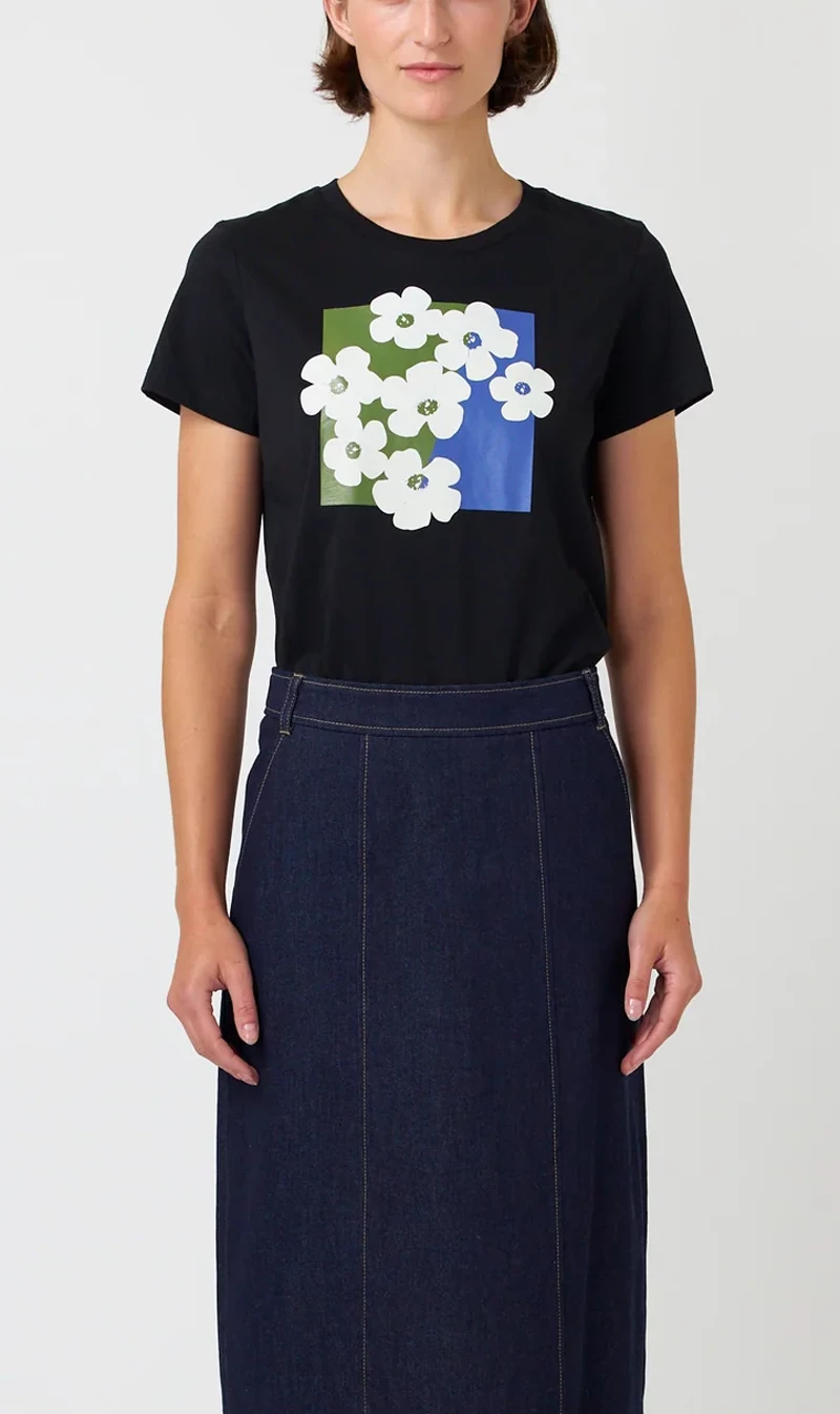 Kate Sylvester | Pop Flowers T.Shirt - Black 1 Kate Sylvester | Pop Flowers T.Shirt - Black