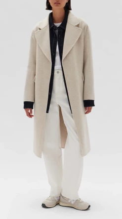 Assembly Label | Sadie Single Breasted Coat - Oat Marle