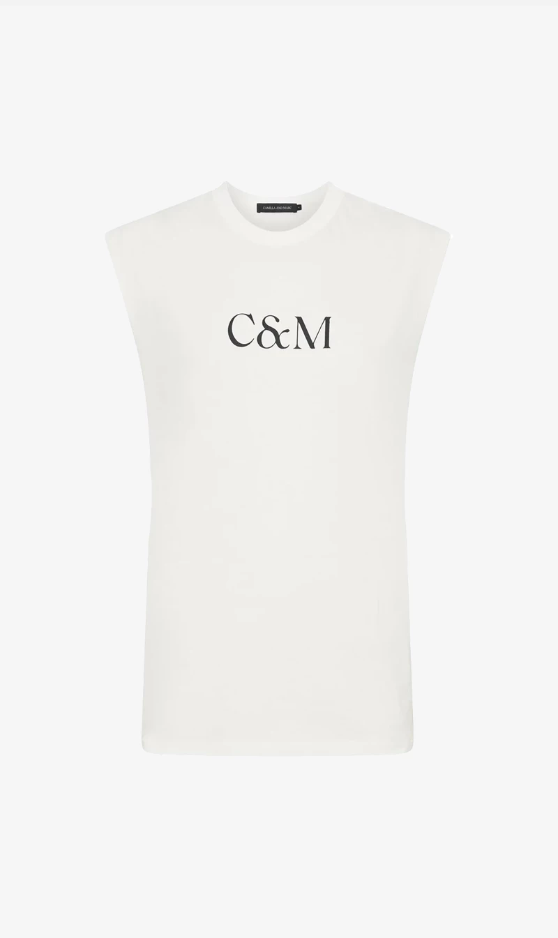 Camilla And Marc | Huntington C&M Tank - Soft White / Black 1 Camilla And Marc | Huntington C&M Tank - Soft White / Black