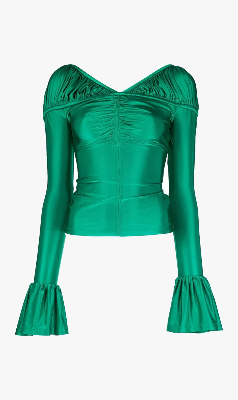 Paco Rabanne | Long Sleeve Top - Emerald 1 Paco Rabanne | Long Sleeve Top - Emerald