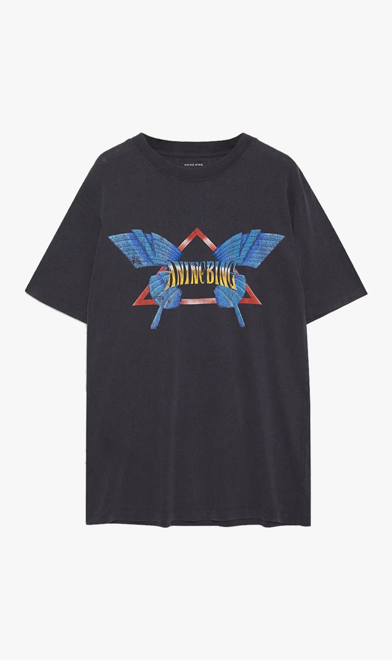 Anine Bing | Lili Tee Butterfly - Washed Black 1 Anine Bing | Lili Tee Butterfly - Washed Black