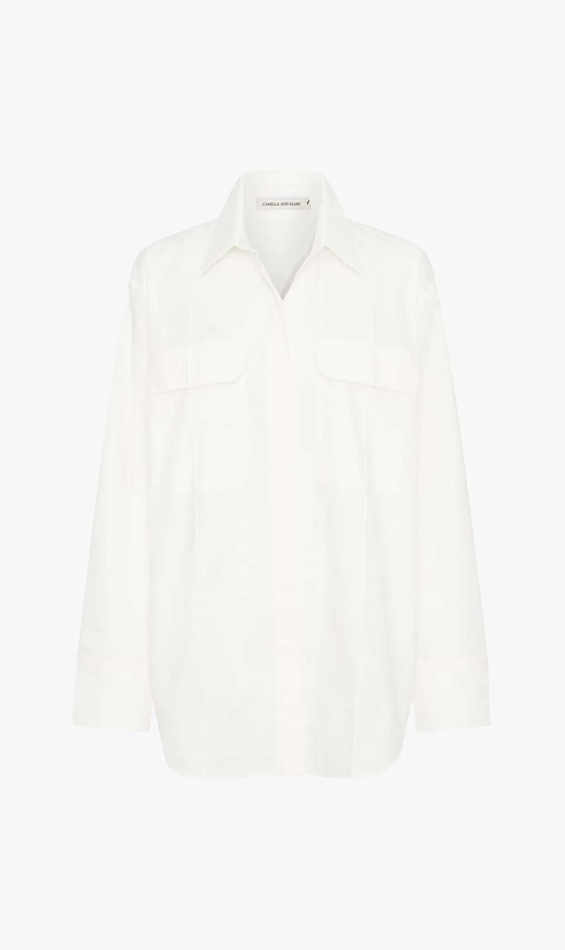 CAMILLA AND MARC | Hazel Oversized Shirt - White 1 CAMILLA AND MARC | Hazel Oversized Shirt - White