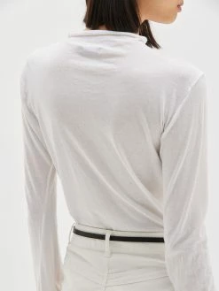 Bassike | Raised Neck LS Shirt - White 8 Bassike | Raised Neck LS Shirt - White -Acler Shop PC19WJT145regularfitraisednecktshirtwhite back detail 2000x 34d5cd8c b898 4d11 b05e 939dfb423b6b