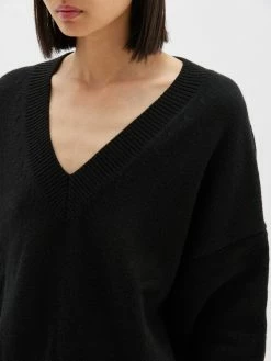 Bassike | Boxy Weekend Knit - Black/Teal Blue -Acler Shop PC21WK01boxyvneckweekendknitblackteal back 2000x 73e08cf2 8d43 4547 8ba6 acbd17d8ba78