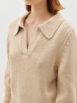 Bassike | Merino Polo Knit - Hemp Seed -Acler Shop PC21WK16cottonmerinopoloknithempseed front detail 2000x 1b1ced4f 818a 47a4 9655 5ca2530b2ce7