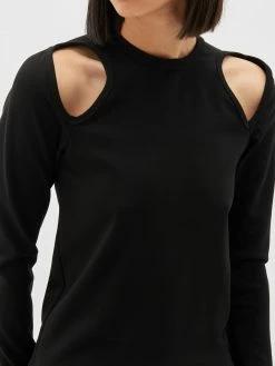 Bassike | Italian Jersey Cut Out Sleeve Top - Black -Acler Shop PC22WFT48 italian jersey cutout sleeve top black frontdetail 2000x c2b6d83b e7ed 455a 913e 6de673b36b1c