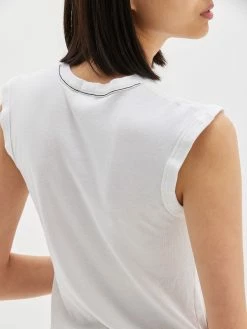 Bassike | Slim Muscle Tank - White -Acler Shop PC22WJT141slimsuperfineribmuscletankwhite back detail 2000x 2605f695 5544 4218 ae83 381996d91f5f