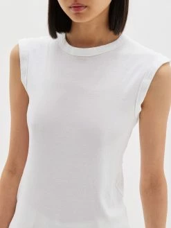 Bassike | Slim Muscle Tank - White -Acler Shop PC22WJT141slimsuperfineribmuscletankwhite front detail 2000x 6af4d81d e4ee 4dd5 9860 cecaea5b2999