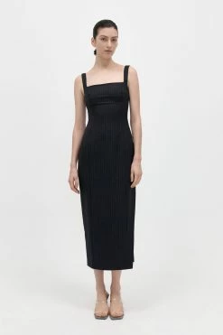 ST AGNI St. Agni | Pinstripe Midi Dress - Black 7 ST AGNI St. Agni | Pinstripe Midi Dress - Black -Acler Shop Pinstripe Midi Dress 1 1000x 37881aa6 8a79 456e b934 c07452f6f21f