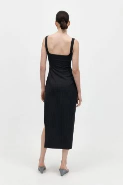 ST AGNI St. Agni | Pinstripe Midi Dress - Black 9 ST AGNI St. Agni | Pinstripe Midi Dress - Black -Acler Shop Pinstripe Midi Dress 3 1000x e4bc7ad7 e08c 4760 b27f 428b68490480