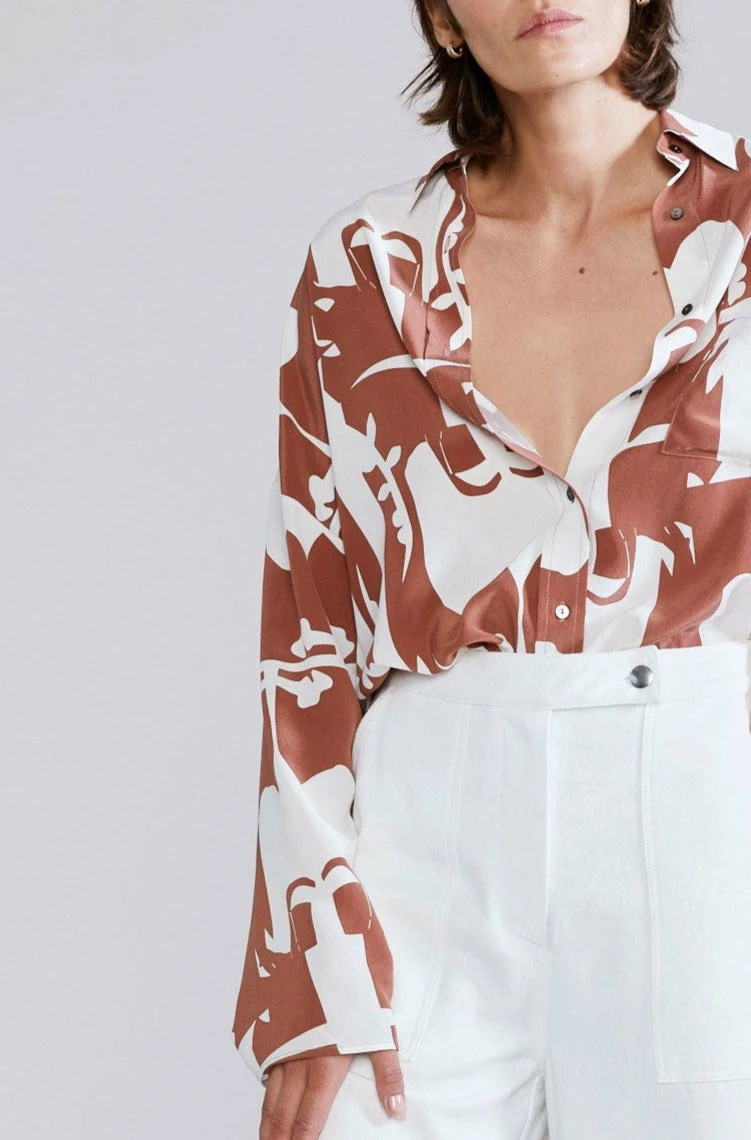 Laing | Schell Oversized Silk Shirt - Print 5 Laing | Schell Oversized Silk Shirt - Print - Image 5