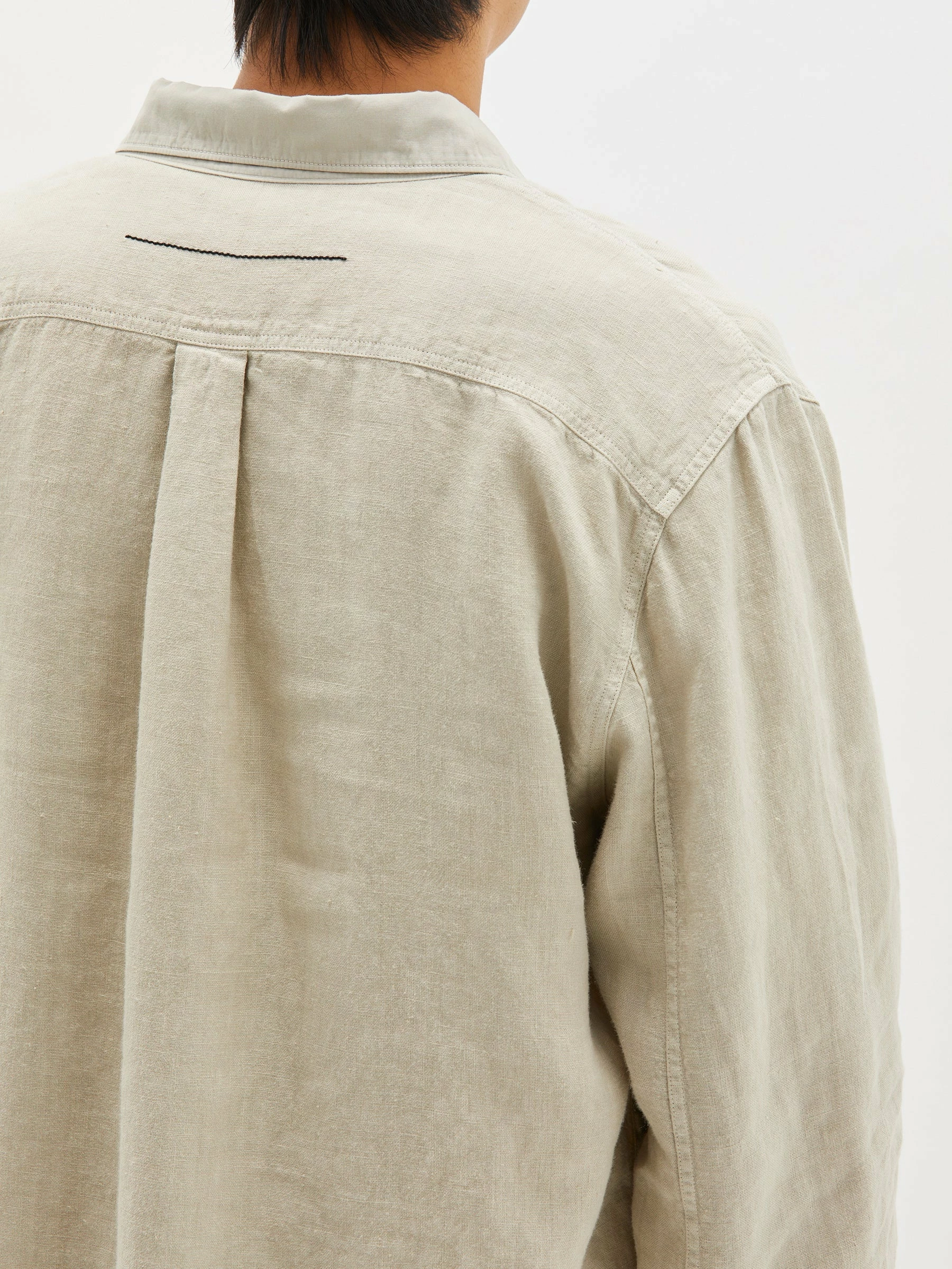 Bassike Mens | Linen Beach Shirt - Washed Stone 5 Bassike Mens | Linen Beach Shirt - Washed Stone - Image 5