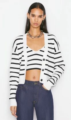 Frame Denim | Relaxed Rib Cardi - Off White Multi