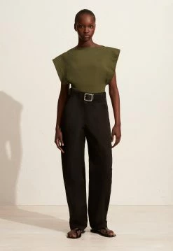 Matteau | Boat Neck Tee - Khaki -Acler Shop S14 BOAT NECK TEE UTILITY TROUSER KHAKI 22526 Matteau D2 0821