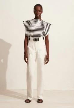 Matteau | Boat Neck Tee - Navy/White 9 Matteau | Boat Neck Tee - Navy/White -Acler Shop S20 BRETON BOAT NECK TEE UTILITY TROUSER NAVY WHITE 22526 Matteau D2 1360