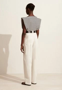 Matteau | Boat Neck Tee - Navy/White 7 Matteau | Boat Neck Tee - Navy/White -Acler Shop S20 BRETON BOAT NECK TEE UTILITY TROUSER NAVY WHITE 22526 Matteau D2 1397