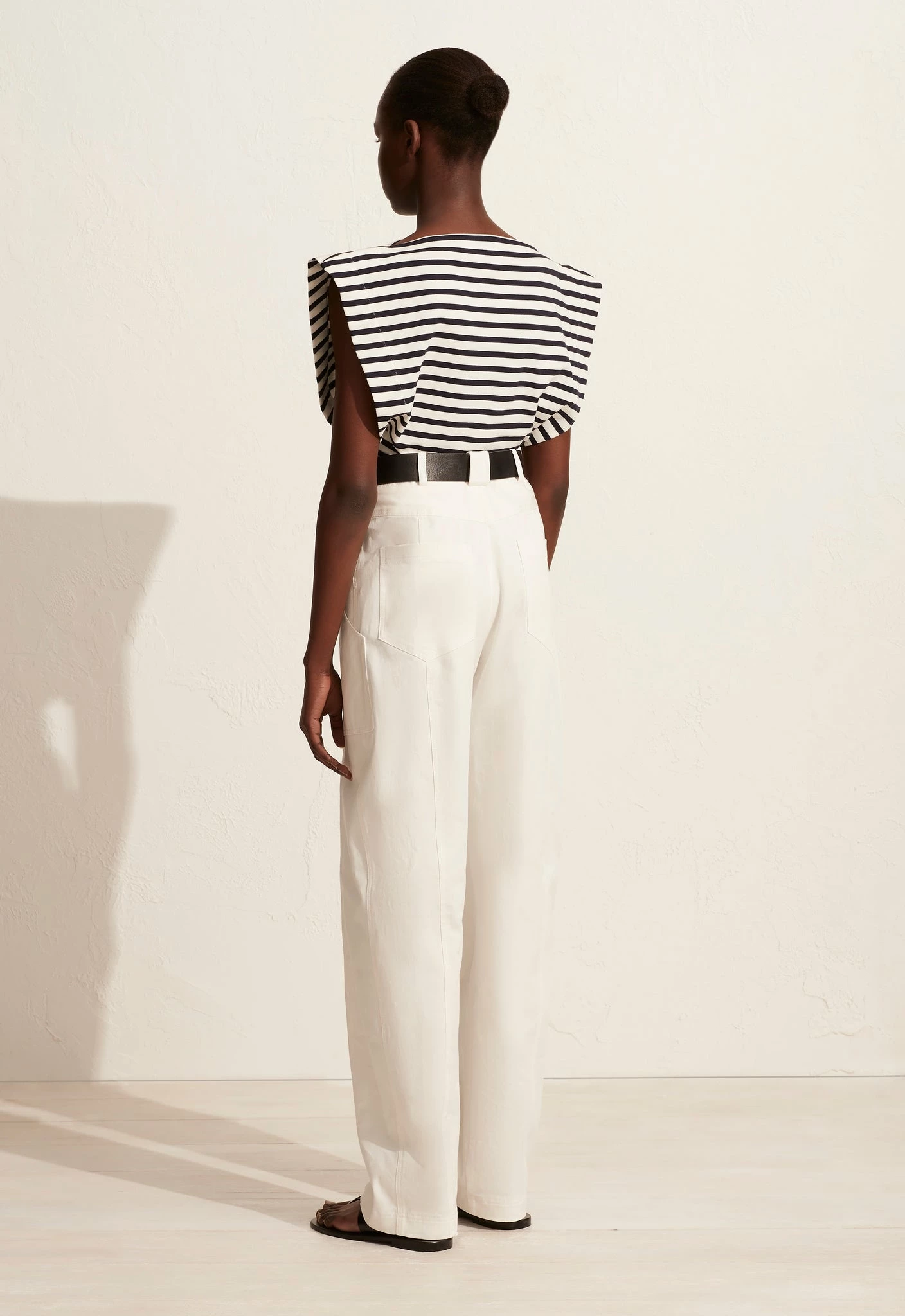 Matteau | Boat Neck Tee - Navy/White 3 Matteau | Boat Neck Tee - Navy/White - Image 3