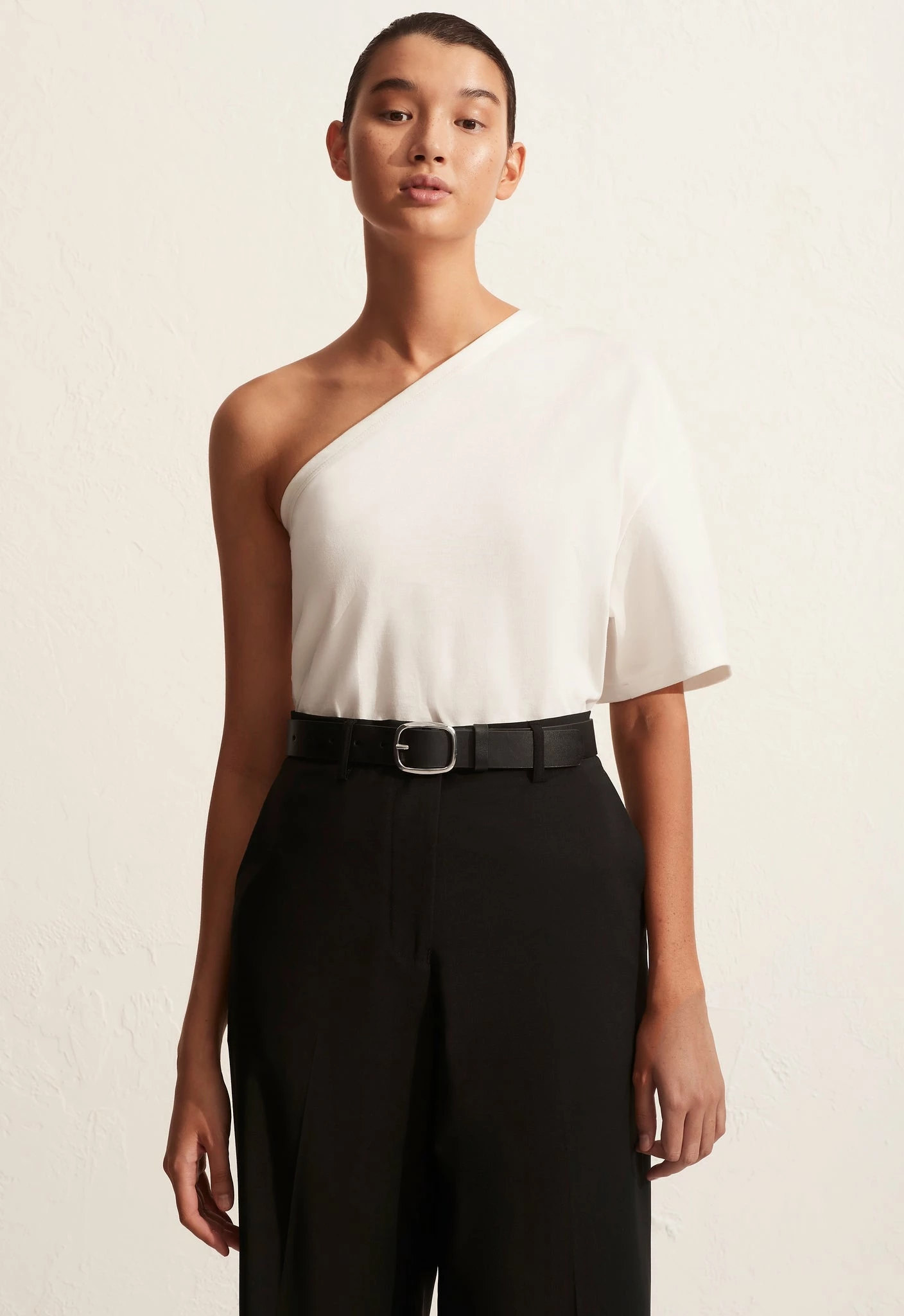 Matteau | One Shoulder Tee - Chalk 2 Matteau | One Shoulder Tee - Chalk - Image 2