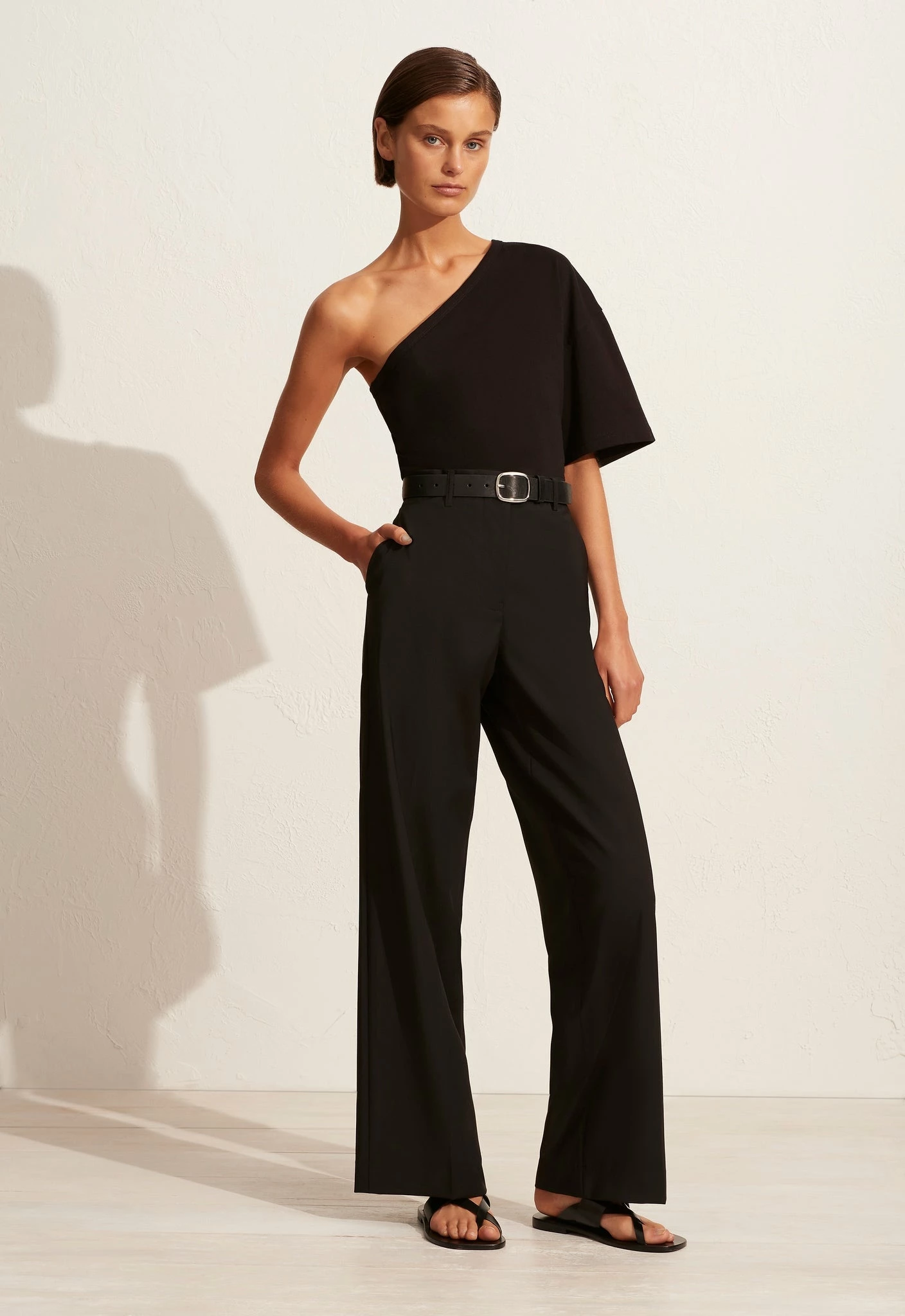 Matteau | One Shoulder Tee - Black 4 Matteau | One Shoulder Tee - Black - Image 4