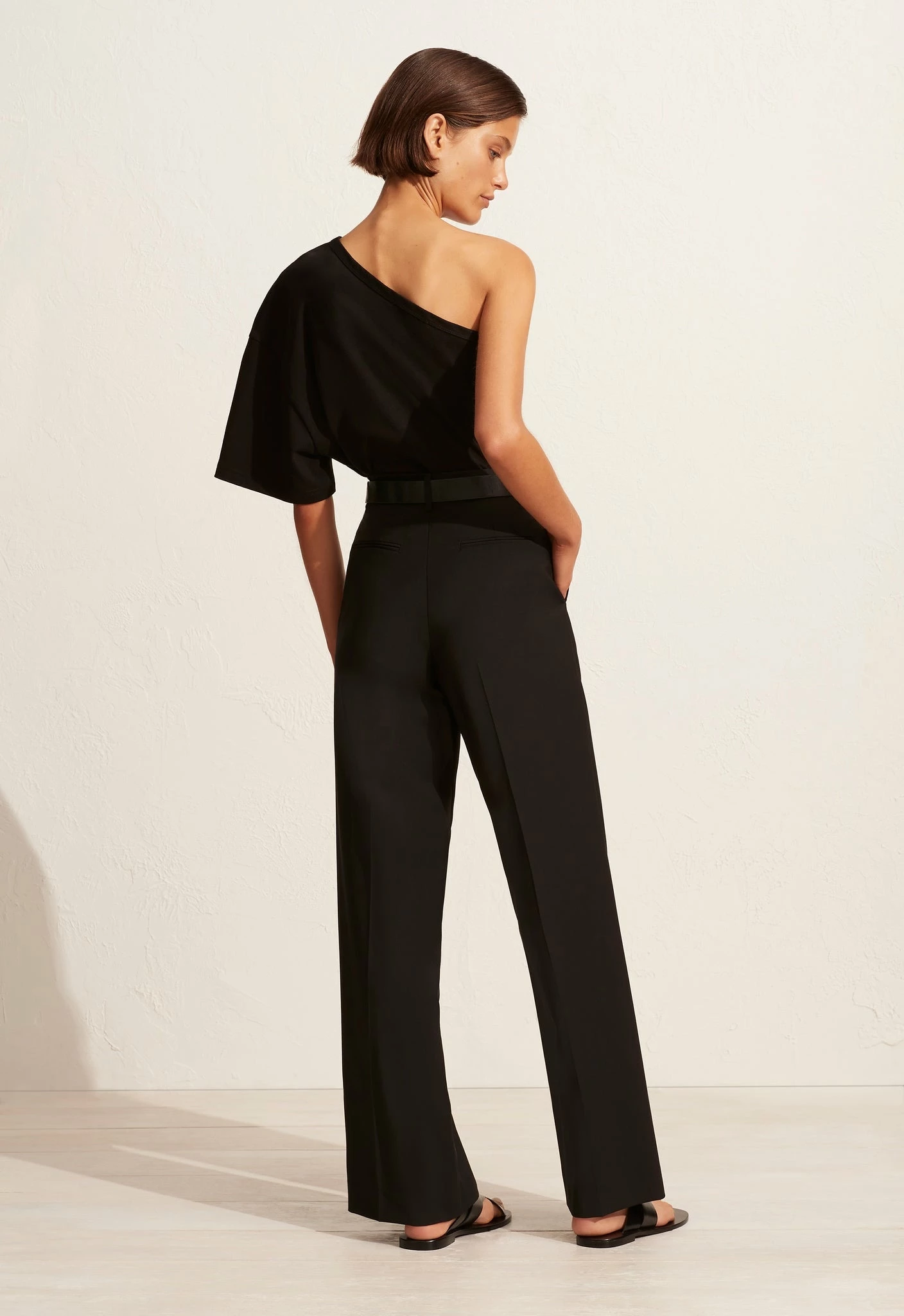 Matteau | One Shoulder Tee - Black 3 Matteau | One Shoulder Tee - Black - Image 3