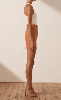 Shona Joy | Chiara Mini Skirt - Terracotta -Acler Shop ScreenShot2021 09 03at12.46.50PM