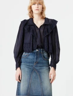 Isabel Marant | Lelmon Blouse - Faded Night -Acler Shop ScreenShot2022 06 17at10.11.39AM