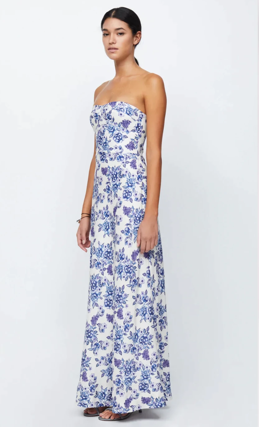 Bec + Bridge | Audette Strapless Maxi - Porcelain Floral 2 Bec + Bridge | Audette Strapless Maxi - Porcelain Floral - Image 2