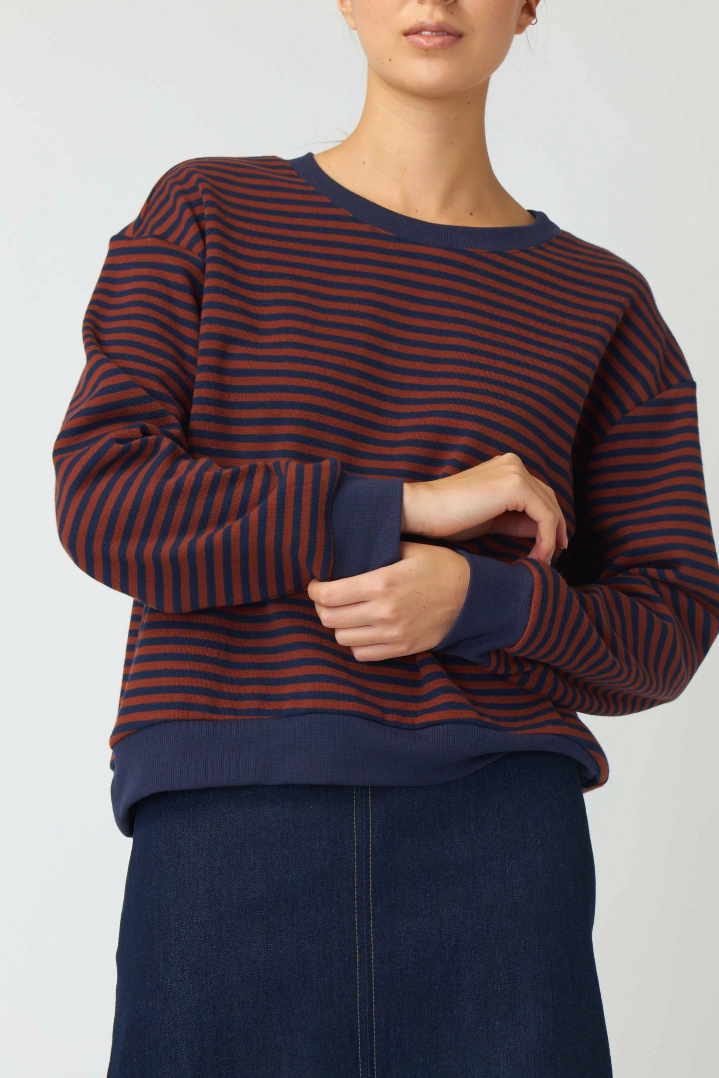 Kate Sylvester | Striped Sweatshirt - Tobacco 2 Kate Sylvester | Striped Sweatshirt - Tobacco - Image 2
