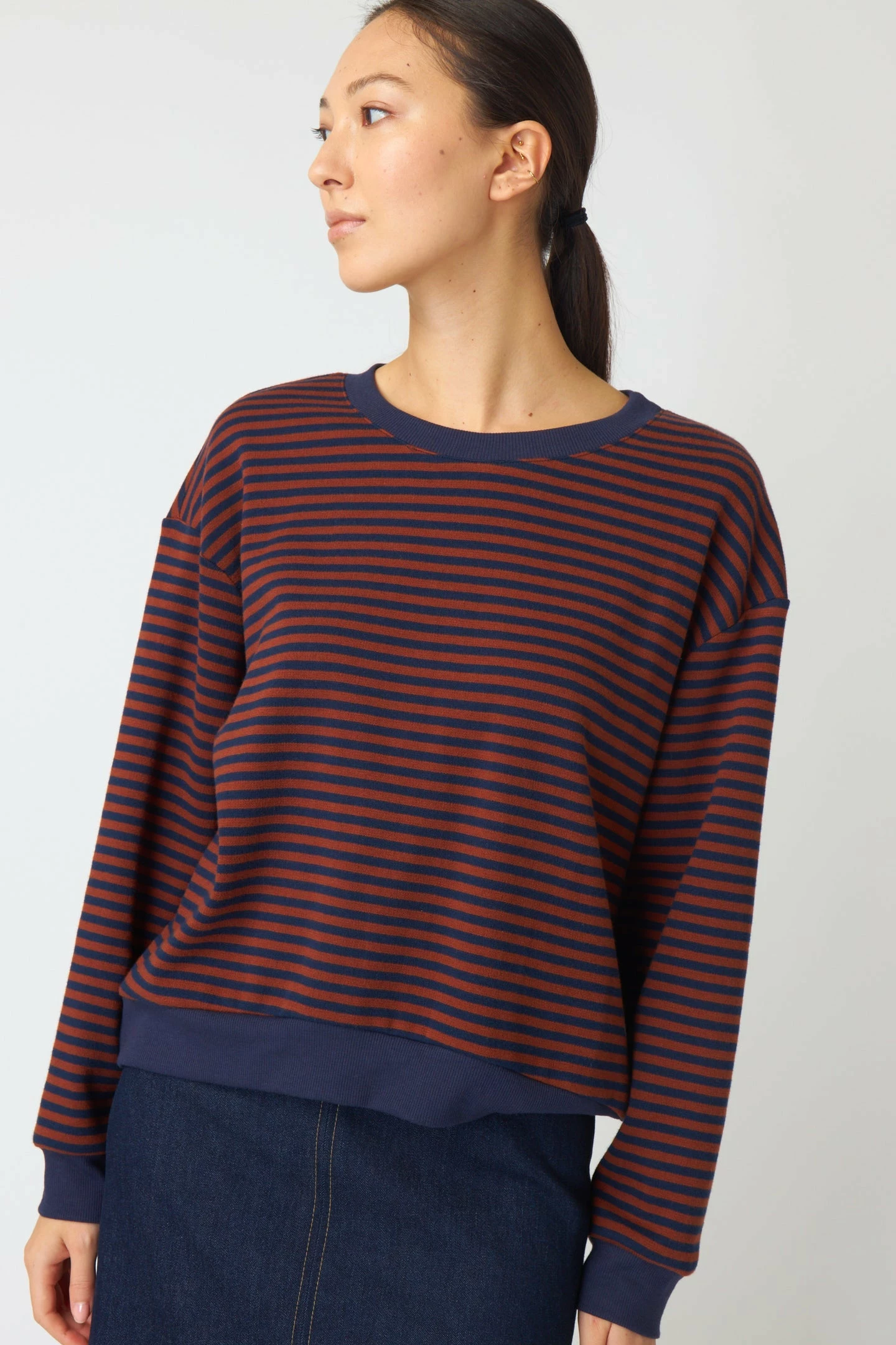 Kate Sylvester | Striped Sweatshirt - Tobacco 3 Kate Sylvester | Striped Sweatshirt - Tobacco - Image 3