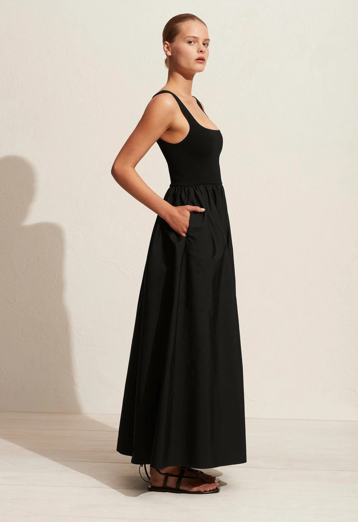 Matteau | Knit And Cotton Dress - Black 4 Matteau | Knit And Cotton Dress - Black - Image 4