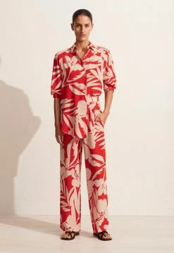Matteau | Long Sleeve Silk Shirt - Ginger Palm -Acler Shop The Long Sleeve Slik Shirt Drawstring Trouser Ginger Palm 1 1440x 98edb7bb d40e 4992 af48 55f657245d43