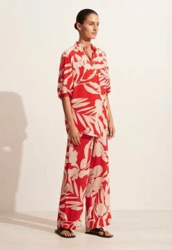 Matteau | Long Sleeve Silk Shirt - Ginger Palm -Acler Shop The Long Sleeve Slik Shirt Drawstring Trouser Ginger Palm 2 1440x 7704a79d 1791 46f0 9da9 a7e5293feb25