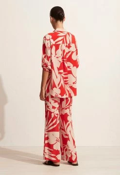 Matteau | Long Sleeve Silk Shirt - Ginger Palm -Acler Shop The Long Sleeve Slik Shirt Drawstring Trouser Ginger Palm 4 1440x 2387f1f9 559b 4c2e b8a0 31dbc899e120