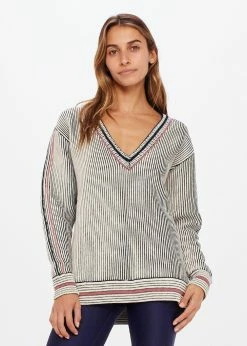 The Upside | Louie Knit Sweater - Navy/Cream -Acler Shop USW123087 NAVY 01 45316.1674518534