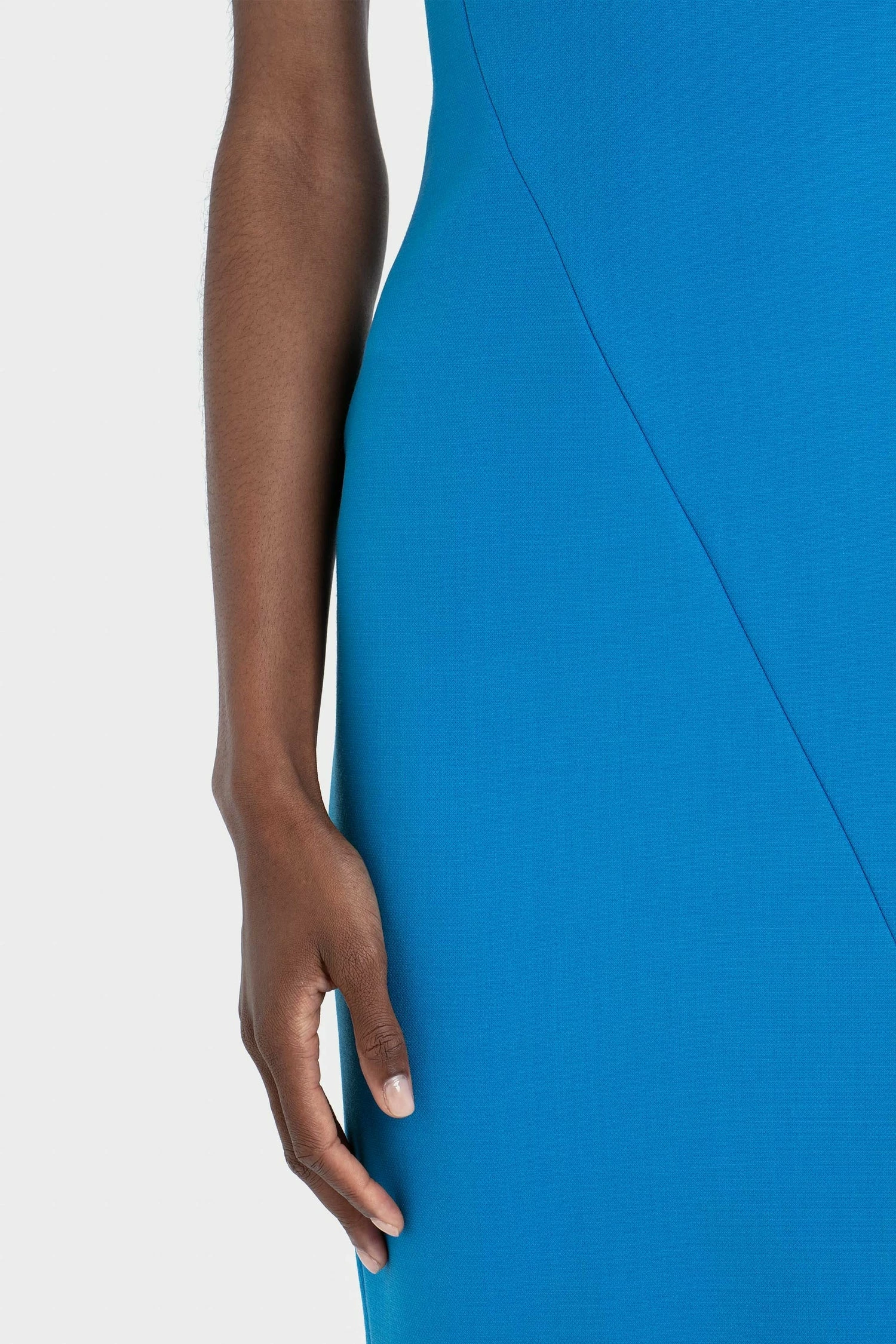 Victoria Beckham | Spiral Seam T.Shirt Fitted Dress - Sky Blue - Image 6