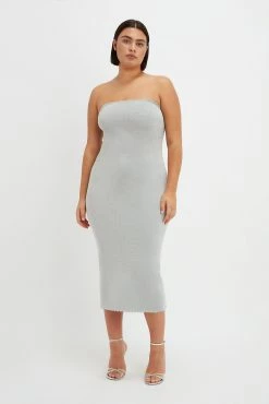 Victoria Beckham | VB Body Strapless Midi - Silver -Acler Shop VictoriaBeckham VBBodyBandeauDressinSilver SILVER 1123KDR004453A 2700 4050 247 LR Front Model1 JPG2 2200x b8a25abb b4b9 457c bfa5 fb03cc00b13a scaled