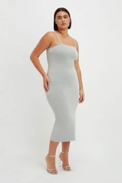 Victoria Beckham | VB Body Strapless Midi - Silver -Acler Shop VictoriaBeckham VBBodyBandeauDressinSilver SILVER 1123KDR004453A 2700 4050 247 LR Side Model3 JPG2 2200x 8c90392e 1493 4203 bda0 67653bd7a375 scaled