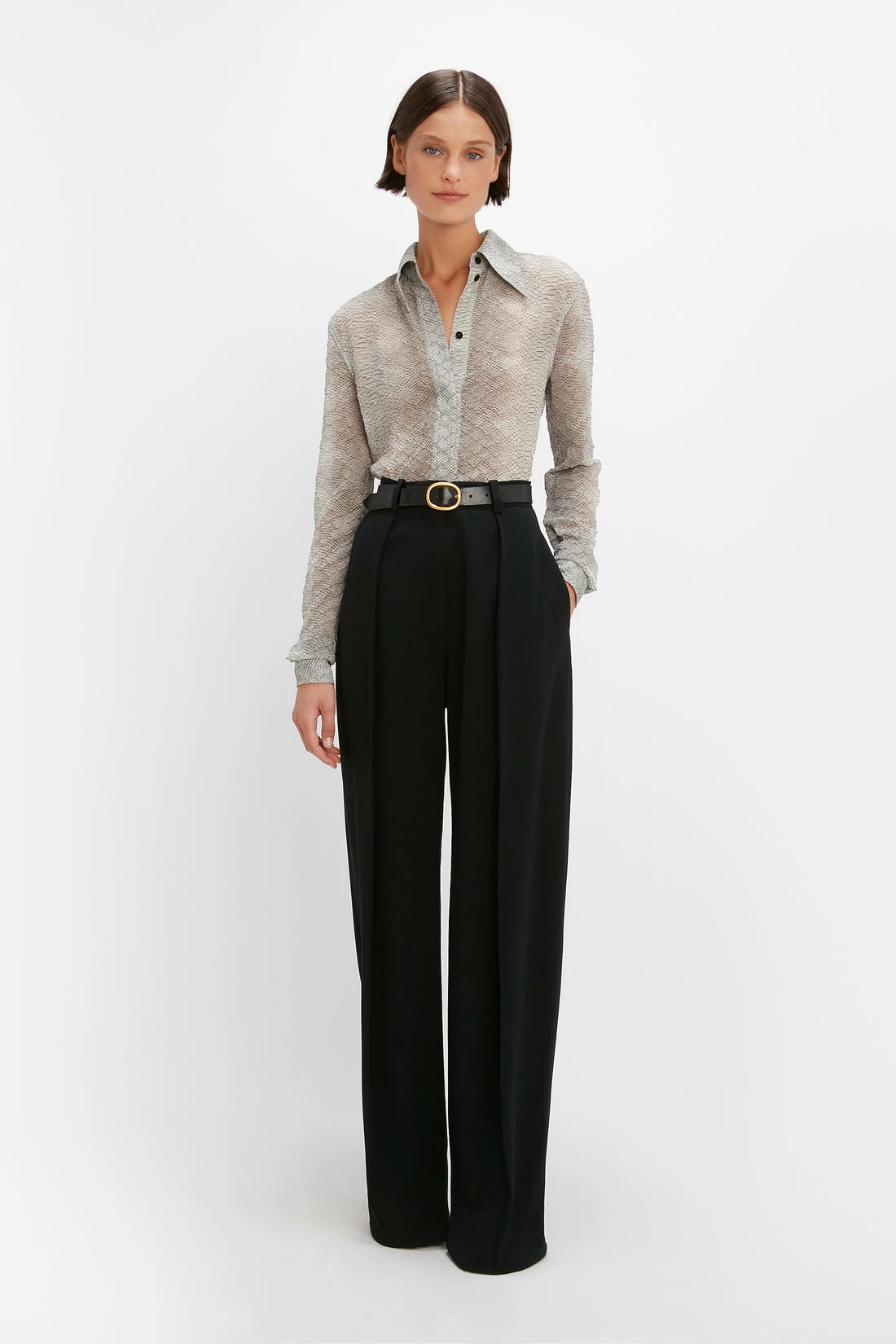Victoria Beckham | Fitted Blouse - Snake Silver - Image 3