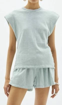 Bassike | Wide Shoulder Heritage Slub Tank - Pistachio