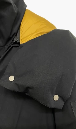 YVES SALOMON | Down Coat 83CM Bach - Noir/Golden Brown -Acler Shop YVES3.2