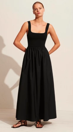 Matteau | Knit And Cotton Dress - Black