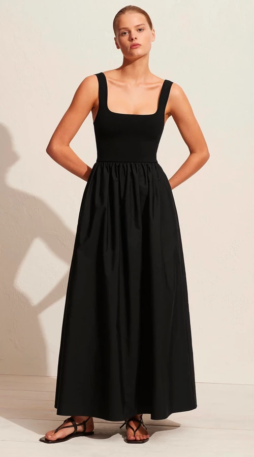 Matteau | Knit And Cotton Dress - Black 1 Matteau | Knit And Cotton Dress - Black