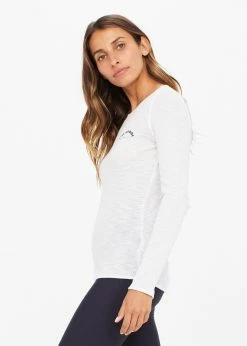 The Upside | Rib Chrissy Long Sleeve Top - White -Acler Shop apijdyppm 81634.1641863039