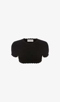Victoria Beckham | Cropped Short Sleeve Top - Black