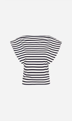 Matteau | Boat Neck Tee - Navy/White